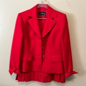 Evan Picone Petite Red 2-Piece Suit Jacket and Skirt